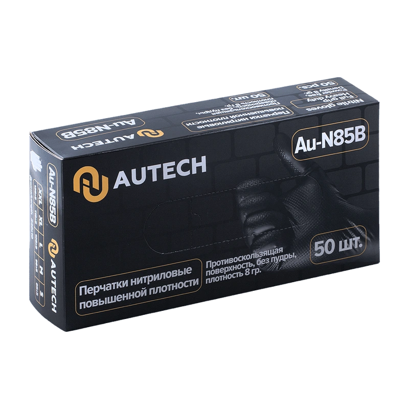 Autech Черные нитриловые перчатки, M - 1