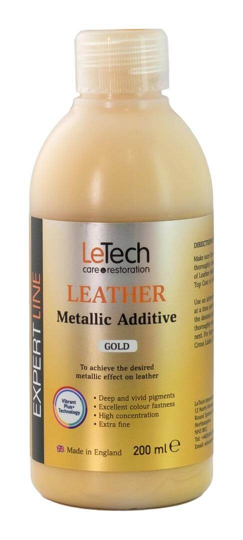 LeTech Leather Metallic Additive Gold - краска для кожи металлик, золото, 50 мл - 2