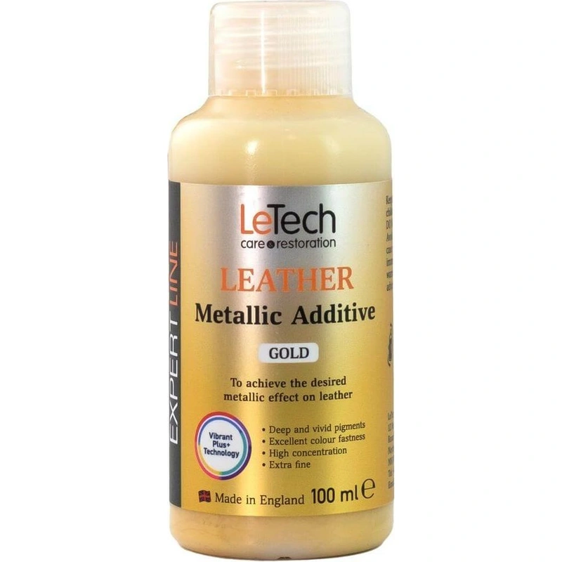 LeTech Leather Metallic Additive Gold - краска для кожи металлик, золото, 100 мл - 1