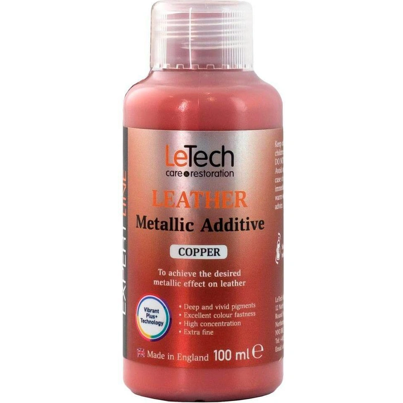 LeTech Leather Metallic Additive Copper - краска для кожи металлик, медь, 100 мл - 1
