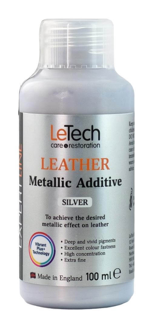 LeTech Leather Metallic Additive Silver 01 - краска для кожи металлик, серебро, 100 мл - 3