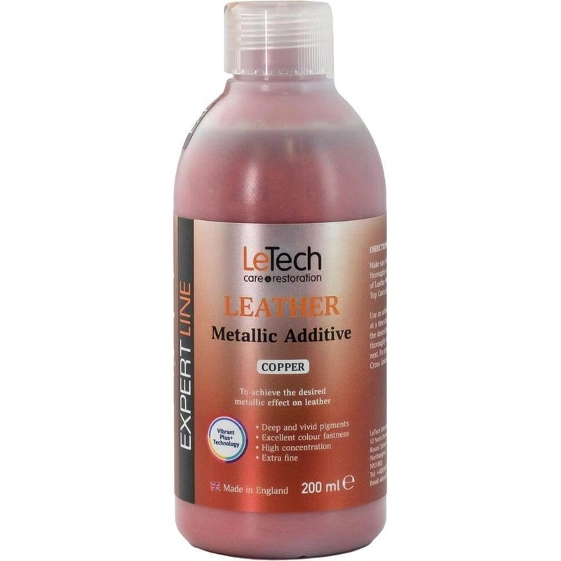 LeTech Leather Metallic Additive Copper - краска для кожи металлик, медь, 200 мл - 1