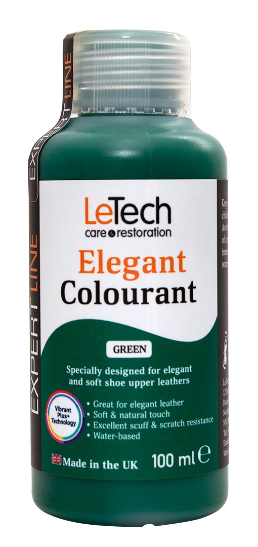 LeTech Elegant Colourant Green - краска для мягкой и галантерейной кожи, зеленый, 100 мл - 4