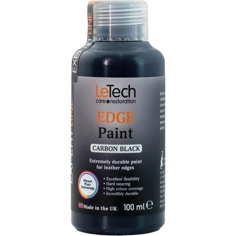 LeTech Leather Edge Paint Carbon Black - краска для уреза кожи, угольно-черный, 15 мл - 1