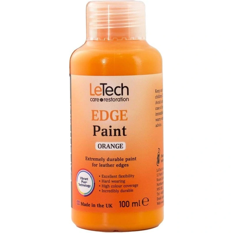 LeTech Leather Edge Paint Orange - краска для уреза кожи, оранжевый, 200 мл - 1