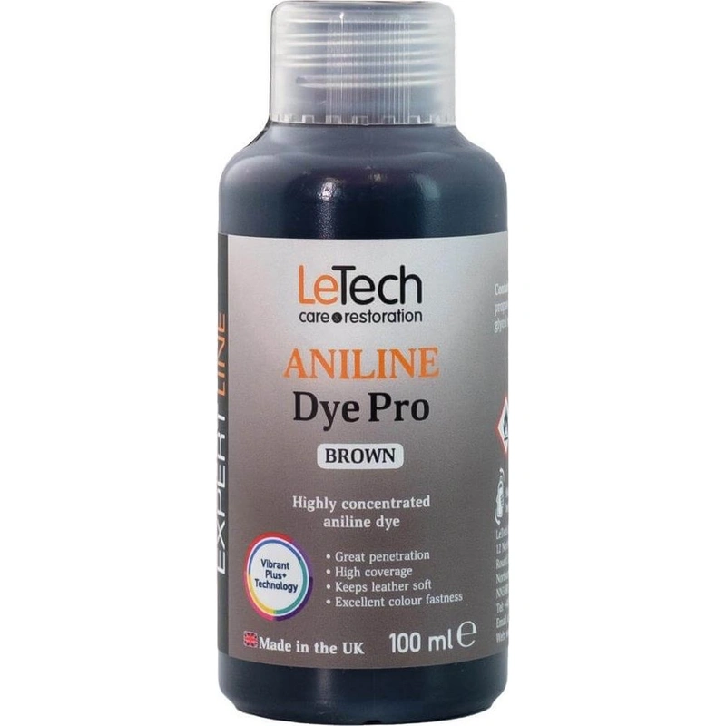 LeTech Leather Aniline Dye Pro Brown - проникающая краска для кожи, коричневый, 100 мл - 1