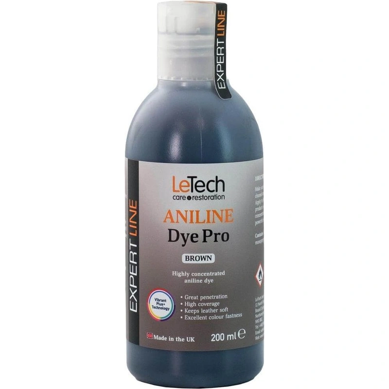 LeTech Leather Aniline Dye Pro Brown - проникающая краска для кожи, коричневый, 200 мл - 1