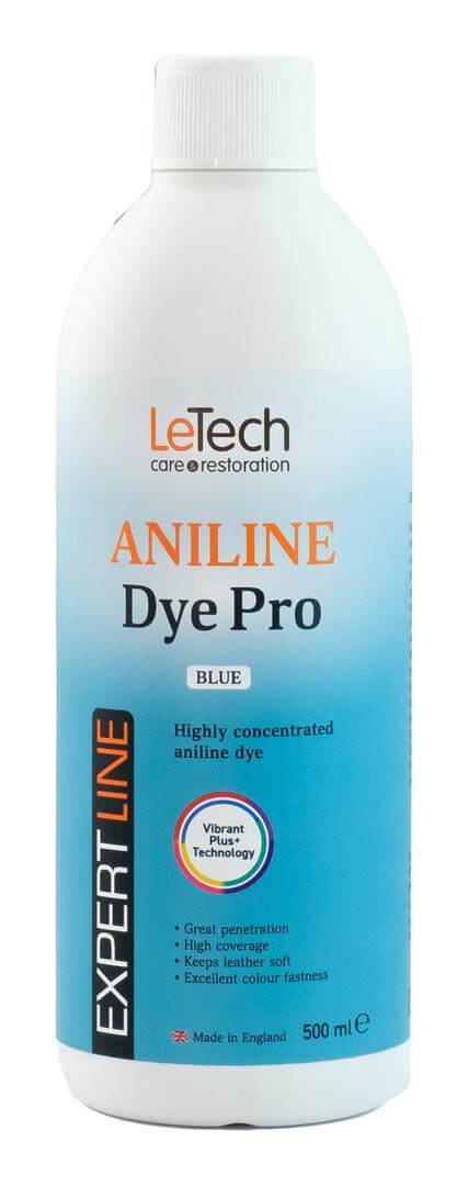 LeTech Leather Aniline Dye Pro Blue - проникающая краска для кожи, синий, 1 л - 3