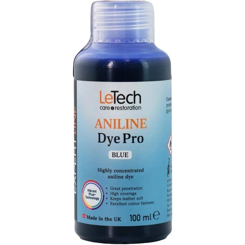 LeTech Leather Aniline Dye Pro Blue - проникающая краска для кожи, синий, 1 л - 1