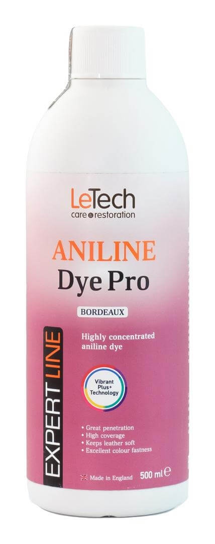 LeTech Leather Aniline Dye Pro Bordeaux - проникающая краска для кожи, бордовый, 1 л - 3