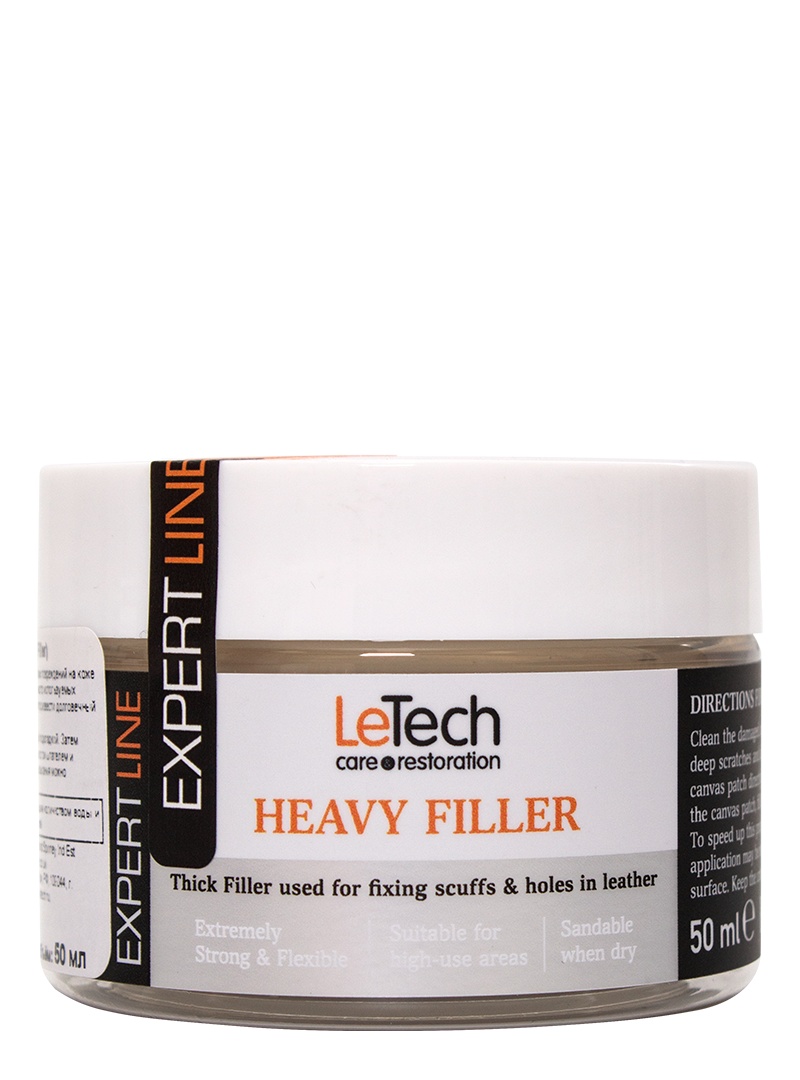 LeTech Leather Heavy Filler White - жидкая кожа для ремонта (густой состав), белый, 15 мл - 3