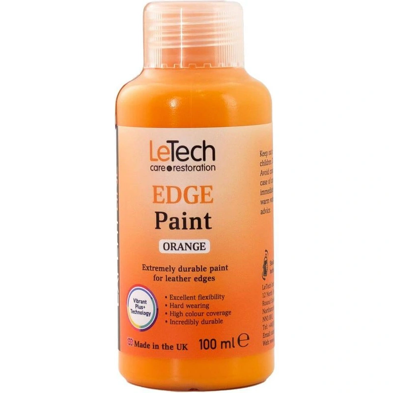 LeTech Leather Edge Paint Orange - краска для уреза кожи, оранжевый, 100 мл - 1