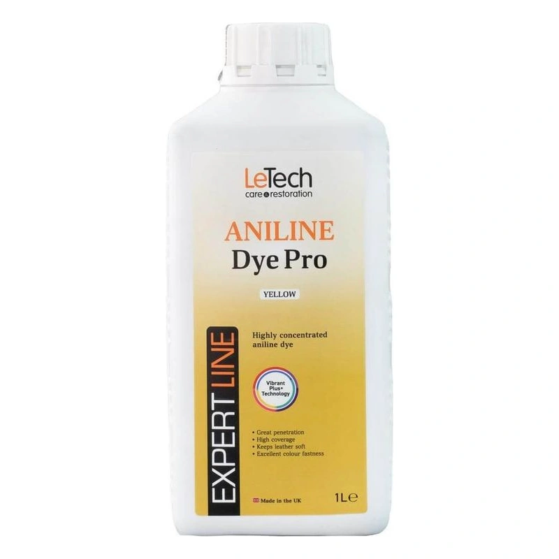 LeTech Leather Aniline Dye Pro Yellow - проникающая краска для кожи, желтый, 1 л - 1