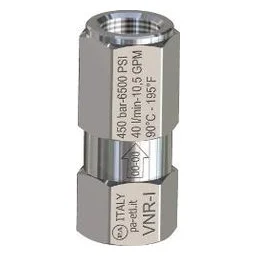 TOR Обратный клапан VNR-I, вход 3/8" г, выход 3/8" г, 40 л/мин, 450 бар, нержавеющая сталь