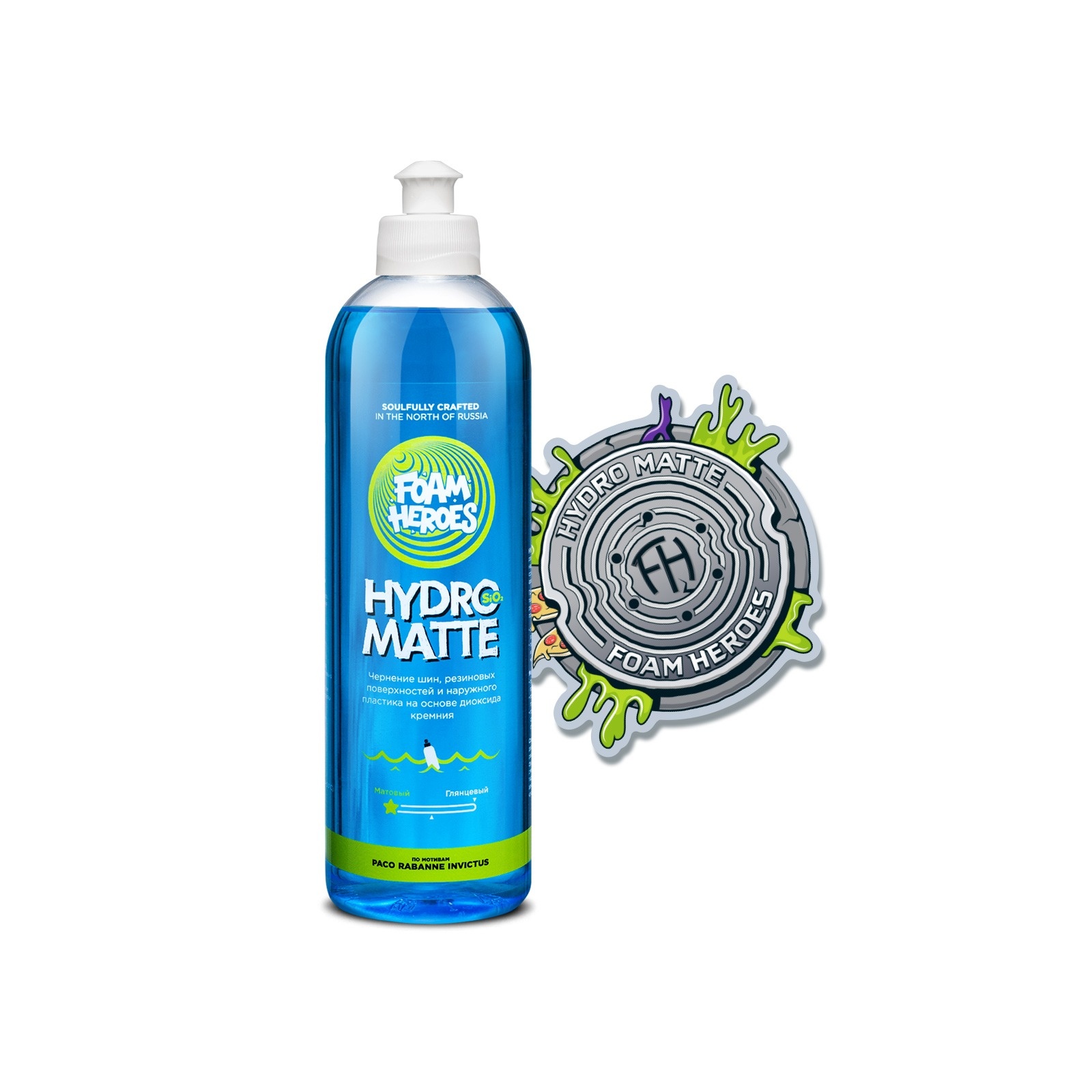 Foam Heroes Hydro Matte - матовое чернение для автомобильных шин c SiO2, 500 мл - 2