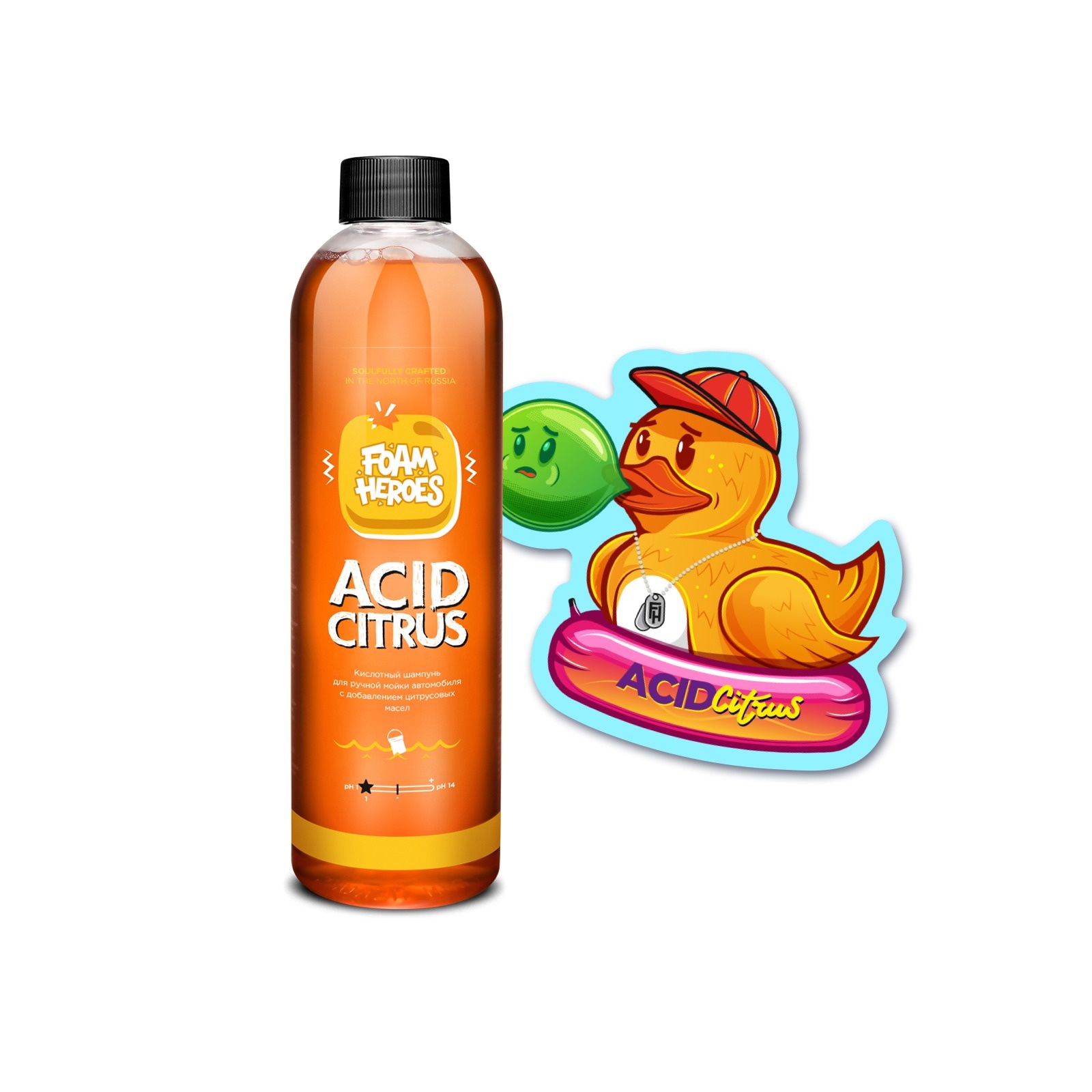 Foam Heroes Acid Citrus - кислотный шампунь для ручной мойки автомобиля, 500 мл - 2