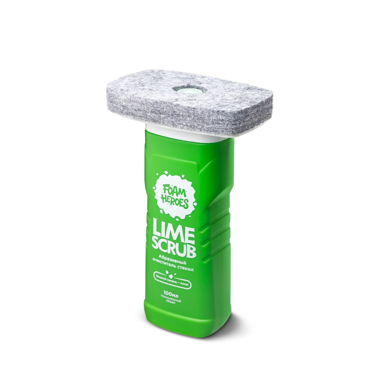 Foam Heroes Lime Scrub - абразивный очиститель стекол, флакон с фетровым аппликатором, 100 мл - 2