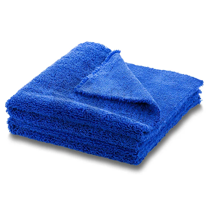 Dry Monster Deutsch Microfiber - двусторонняя микрофибровая салфетка без оверлока, темно-синия, 420 гр/м, 40х40 см - 1