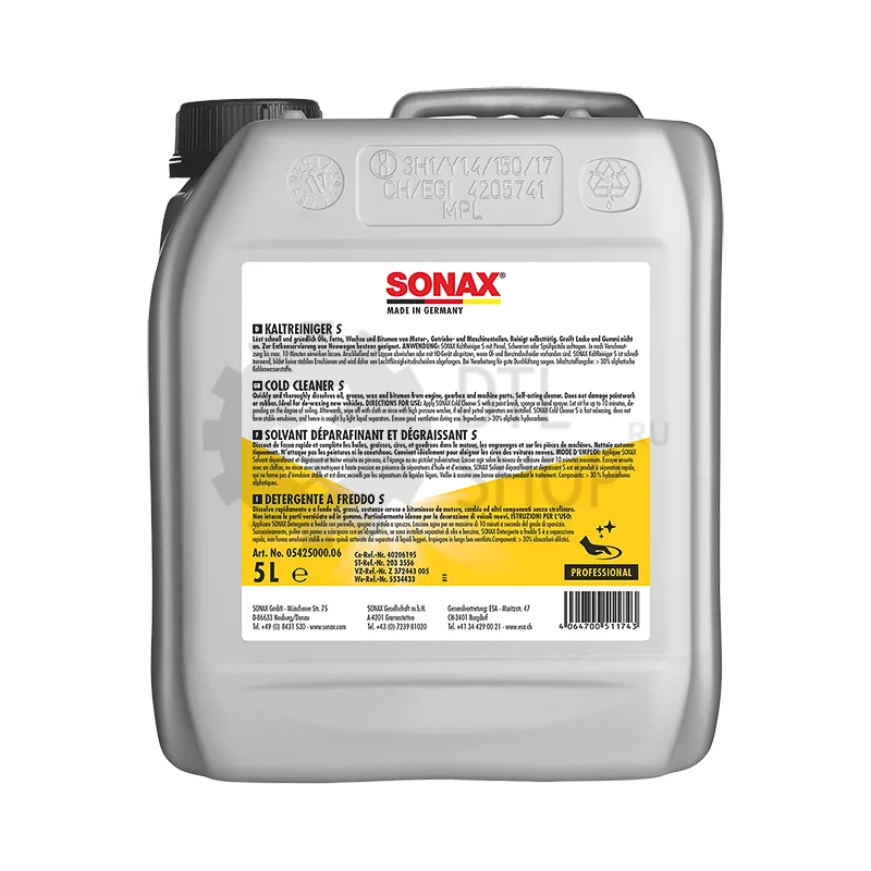 Sonax Cold Cleaner S - Очиститель холодного двигателя быстрого действия, 5 л