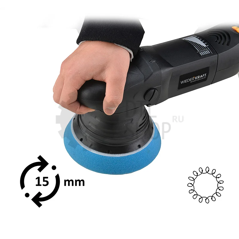 WiederKraft Полировальная машинка эксцентриковая, подошва 125 мм - 4