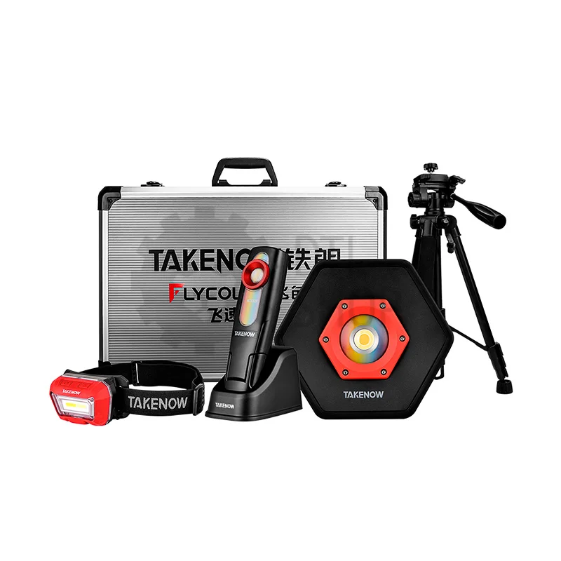 TAKENOW TAKENOW FLYCOLOR - Набор фонарей в алюминиевом кейсе WL4111S+WL4118+HL002+TD03
