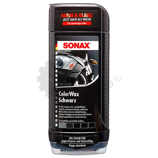 Sonax Color Wax - Цветной воск ''Черный блеск''+ карандаш, 500 мл - 1