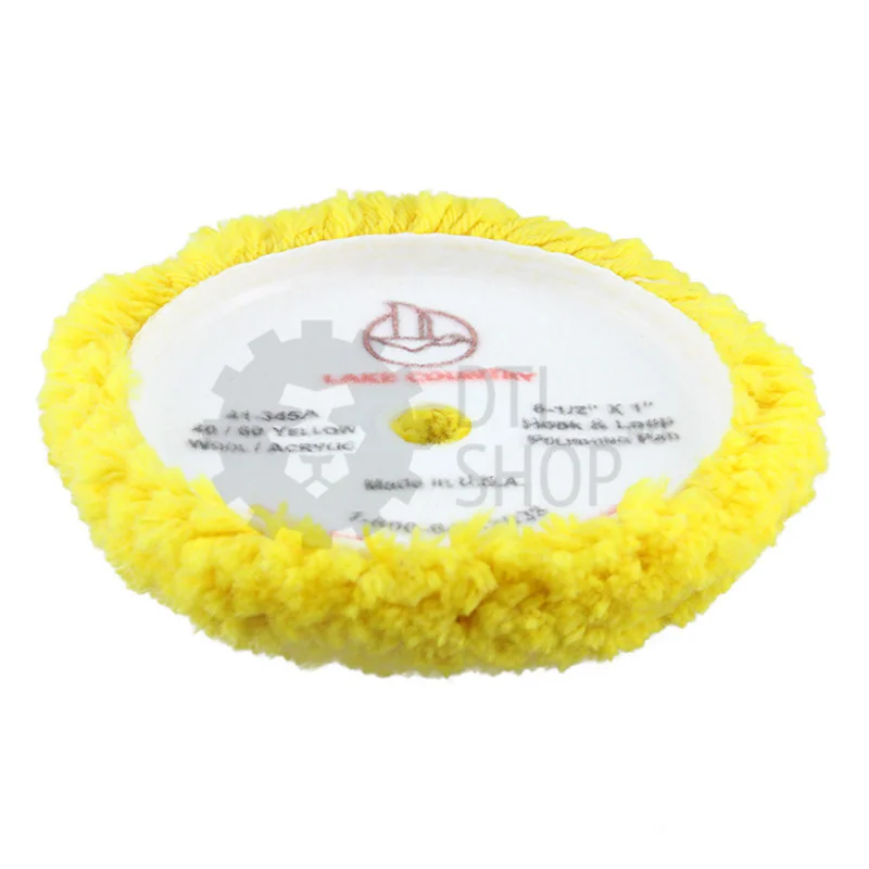 Lake Country Меховой полировальный круг желтый, 40% мех 60% акрил, крученый, 150 мм - 2