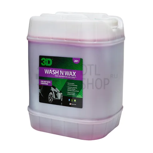 3D Wash N Wax - РH-сбалансированный шампунь с воском, 18.93 л - 1
