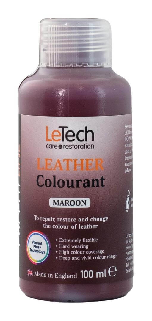LeTech Leather Colourant Maroon - краска для кожи, темно-бордовый, 100 мл - 2