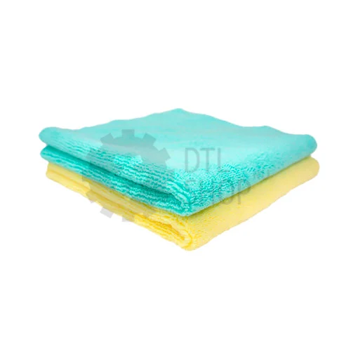 PureStar Two Face Edge Less Buffing Towel - Набор из комбинированных микрофибровых салфеток, желтая+минт, 40х