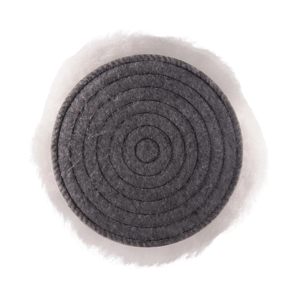 HANKO Меховой полировальный диск из натуральной овчины, белый, 150 мм - 2