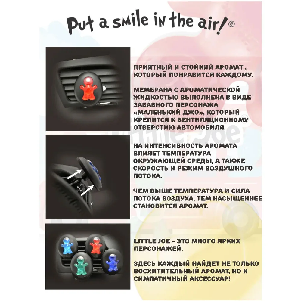 Little Joe Strawberry - Мембранный ароматизатор на дефлектор - 6