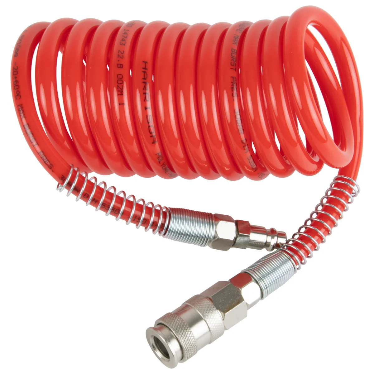 HRS-226530 Шланг пневматический спиральный Harrison с БРС, 3 м, 6.5х10 мм