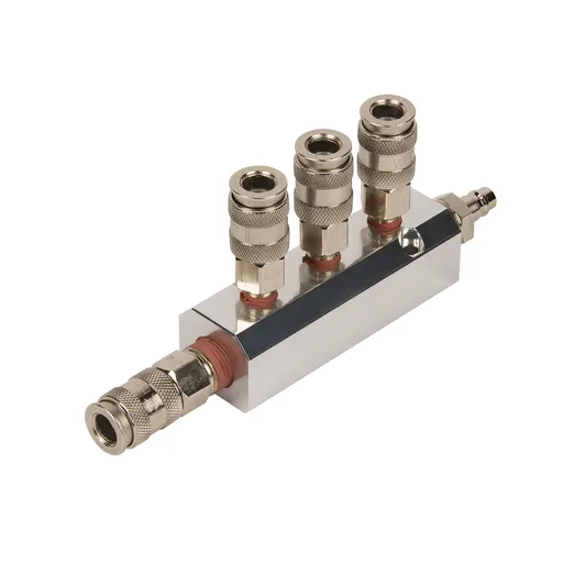 WDK-85MB Разветвитель пневматический с увеличенной пропускной способность, вход со штекером, 4 выход - 1