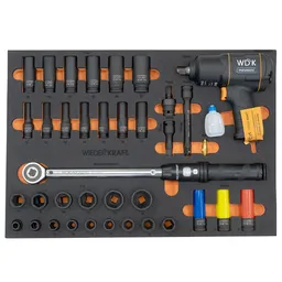 WDK-3740X Набор пневматического и динамометрического инструмента в ложементе, 37 предметов