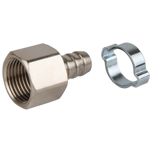 OPT-74012HF Штуцер пневматический ёлочка с обжимным кольцом, внутренняя резьба 1/4", 12 мм - 1