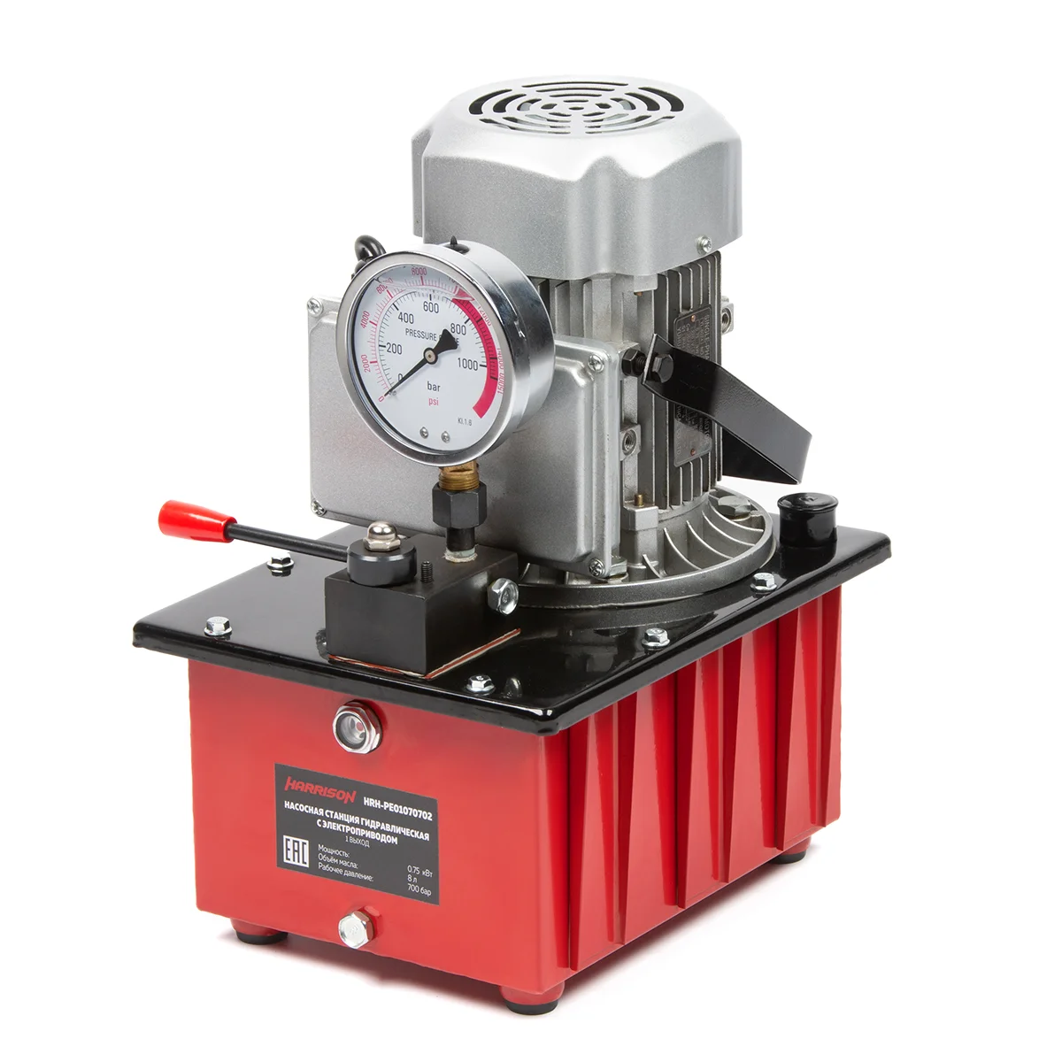 HRH-PE01070702 Насосная станция гидравлическая с электроприводом,1 выход, 0,75 кВт, 700 бар, 8 л