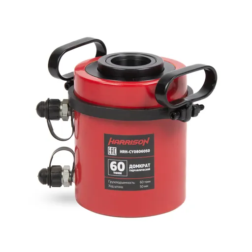 HRH-CY0806050 Гидравлический цилиндр (домкрат) с полым штоком, двухполостной 60 т, ход 50 мм - 1