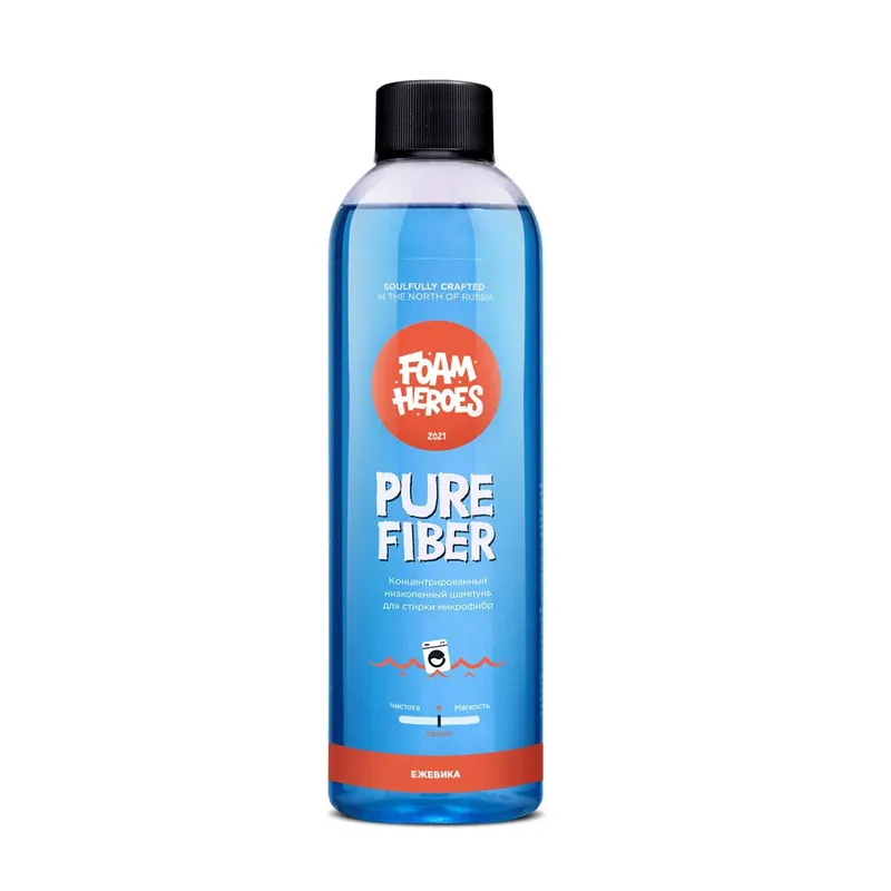 Foam Heroes Pure Fiber - низкопенный деликатный шампунь для ручной и машинной стирки микрофибр, 500 мл - 1