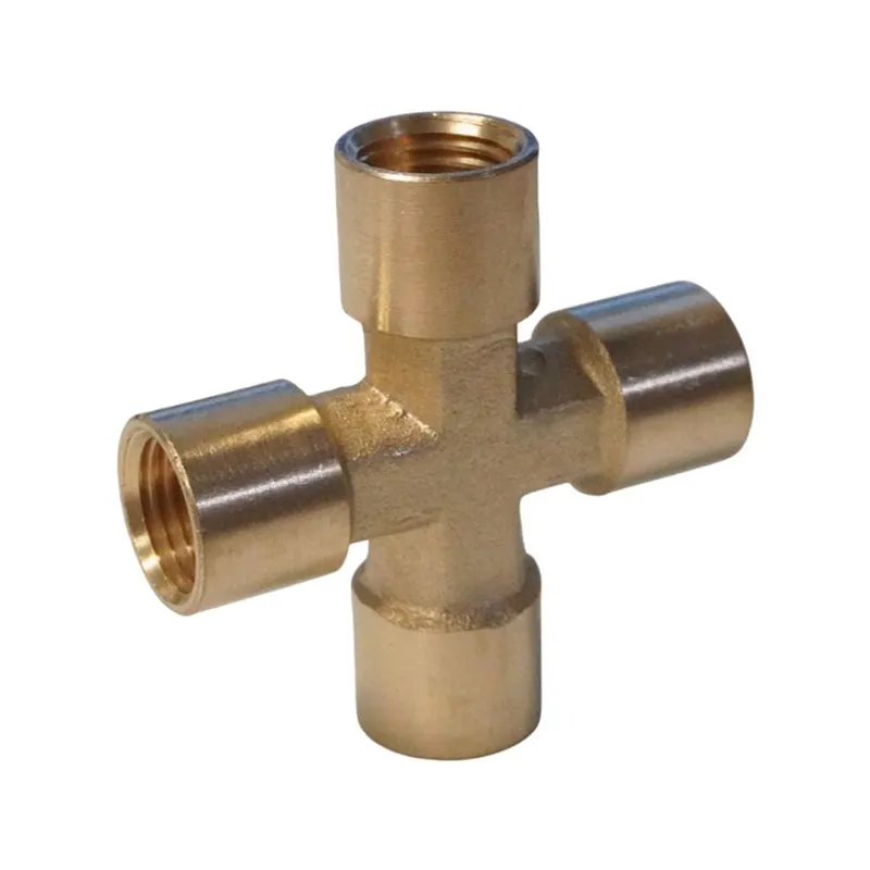 WDK-24FFB Фитинг X - образный, резъба 1/4" PT, F-F-F-F (внутренний), латунь - 1