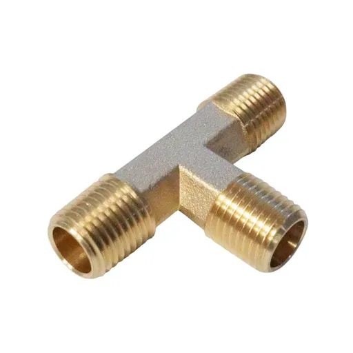 WDK-23PMB Фитинг T - образный, резъба 1/4" PT, M-M-M (внешний), латунь - 1