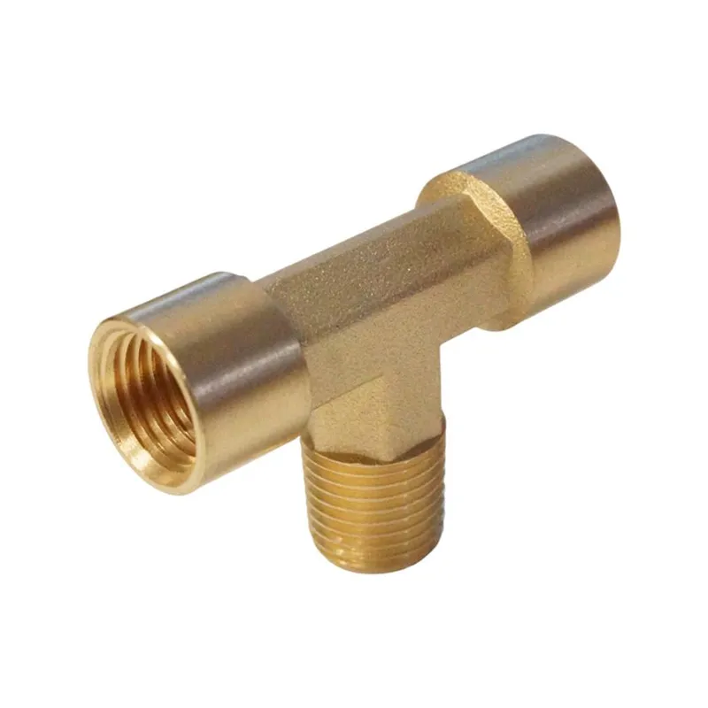 WDK-20FMF Фитинг T - образный, резъба 1/4" PT, F-M-F (внутренний/внешний/внутренний), латунь - 1