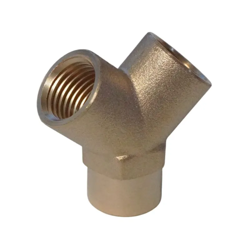WDK-20FF Фитинг Y - образный, резъба 1/4" PT, F-F-F (внутренний), латунь - 1