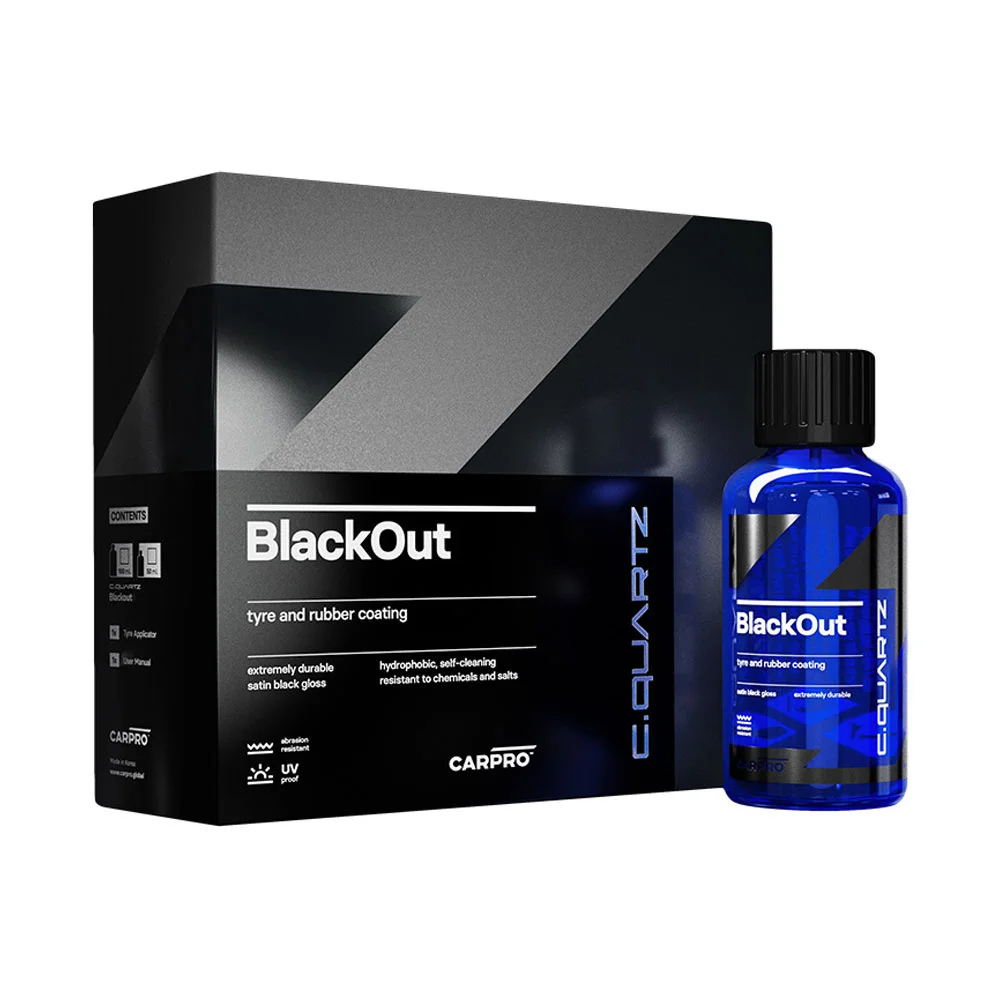 CarPro BlackOut - Защитное покрытие для резины и пластика, 50 мл