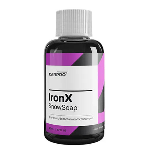 CarPro IronX Snow Soap - Шампунь-очиститель от металлических вкраплений, 50 мл - 1