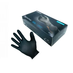 Shine Systems Перчатки нитриловые высокопрочные, размер "M", цвет черный 100 шт
