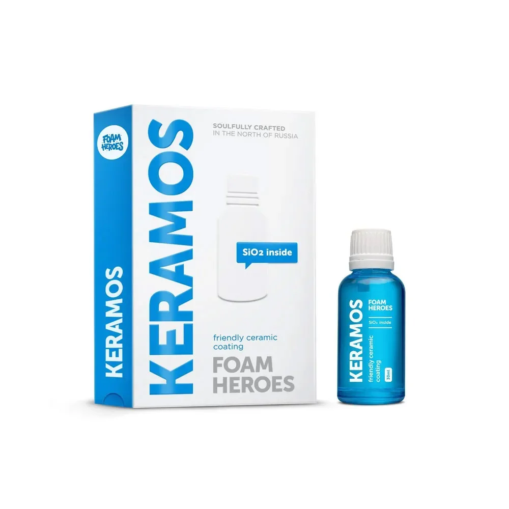 Foam Heroes Keramos - керамическое покрытие для ЛКП, хрома и дисков автомобиля на основе диоксида кремния, 30 мл - 2