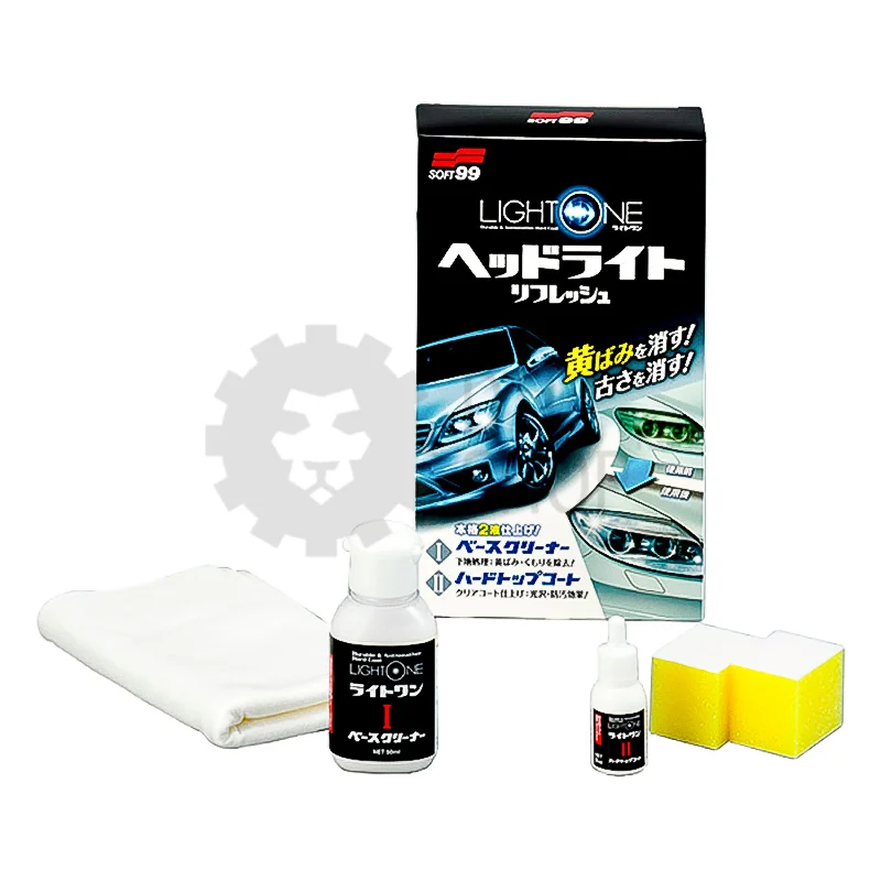 SOFT99 Light One - Покрытие и полироль для фар, прозрачного пластика, 50+8 мл