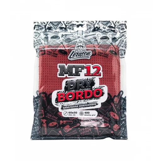 Leraton MF12 Dry Bordo - Микрофибра вафельная, красная, 60x50 см - 1