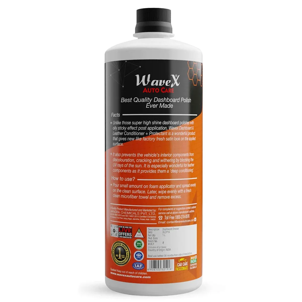 Wavex Dashboard & Leather Conditioner Plus Protectant - Кондиционер для кожи и пластика, 1 л - 2